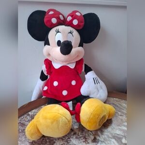 Disney Store Minnie Mouse Doll Plush Stuffed Animal 18" Tall Polka Dot Bow